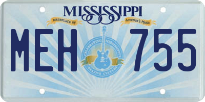 MS license plate MEH755