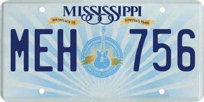 MS license plate MEH756