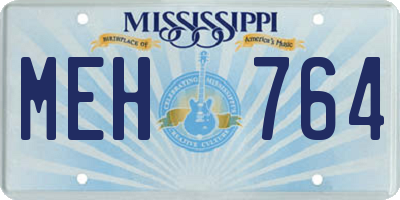 MS license plate MEH764