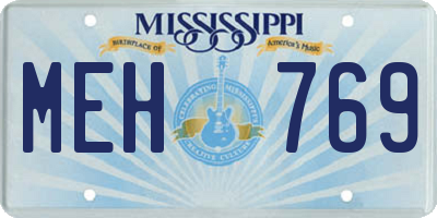 MS license plate MEH769