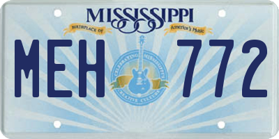 MS license plate MEH772