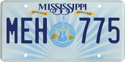 MS license plate MEH775
