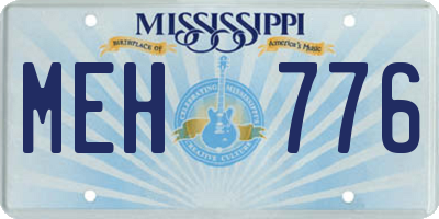 MS license plate MEH776