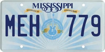 MS license plate MEH779