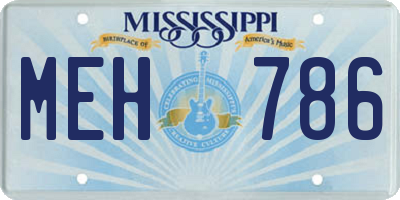 MS license plate MEH786