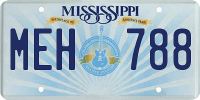 MS license plate MEH788