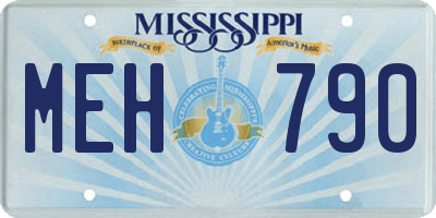 MS license plate MEH790