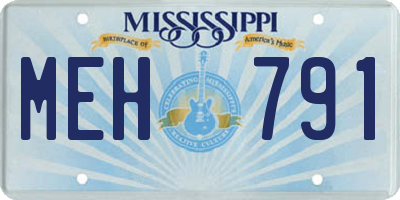 MS license plate MEH791