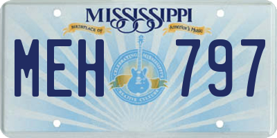 MS license plate MEH797