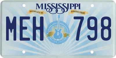 MS license plate MEH798