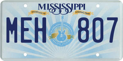 MS license plate MEH807