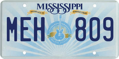 MS license plate MEH809