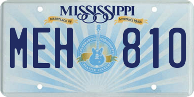 MS license plate MEH810