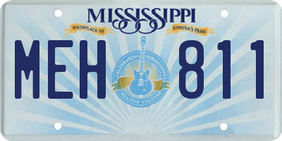 MS license plate MEH811