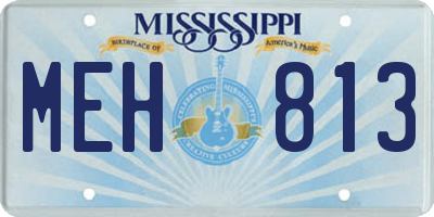 MS license plate MEH813