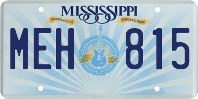 MS license plate MEH815