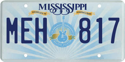 MS license plate MEH817