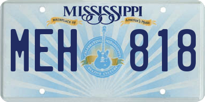 MS license plate MEH818