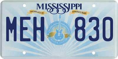 MS license plate MEH830