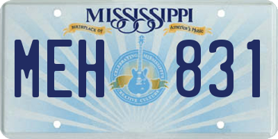 MS license plate MEH831