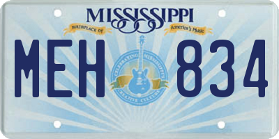 MS license plate MEH834