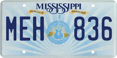 MS license plate MEH836