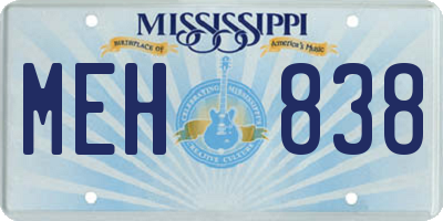 MS license plate MEH838