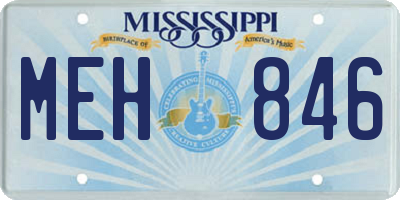 MS license plate MEH846