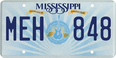 MS license plate MEH848
