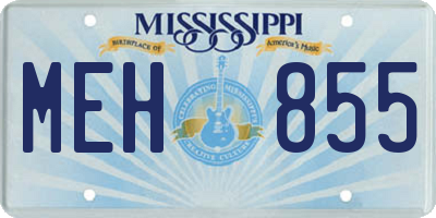 MS license plate MEH855