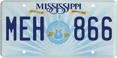 MS license plate MEH866