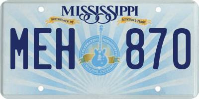 MS license plate MEH870