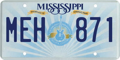MS license plate MEH871