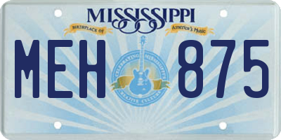 MS license plate MEH875
