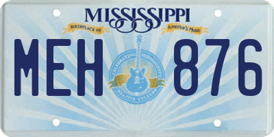 MS license plate MEH876