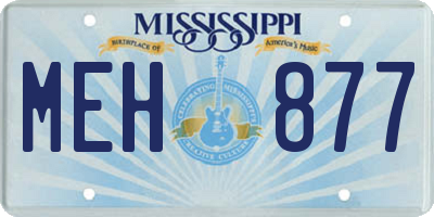 MS license plate MEH877