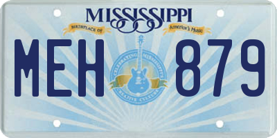 MS license plate MEH879