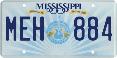 MS license plate MEH884