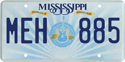 MS license plate MEH885