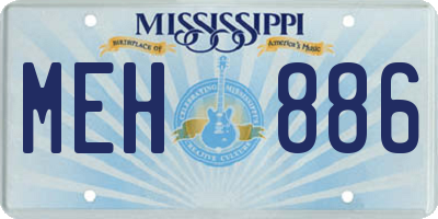 MS license plate MEH886