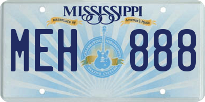 MS license plate MEH888