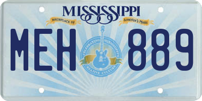 MS license plate MEH889