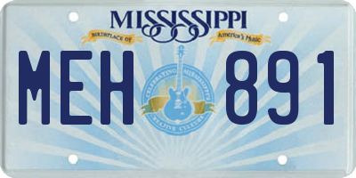 MS license plate MEH891