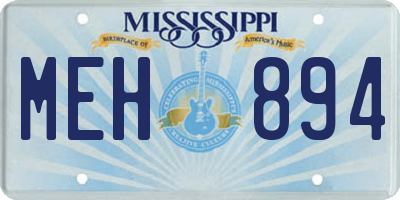 MS license plate MEH894