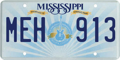 MS license plate MEH913