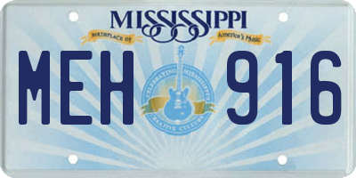 MS license plate MEH916