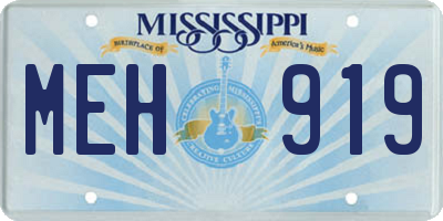 MS license plate MEH919