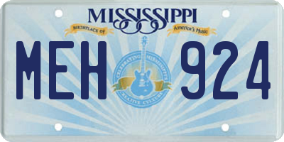 MS license plate MEH924