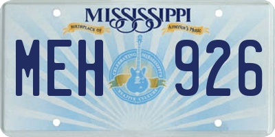 MS license plate MEH926