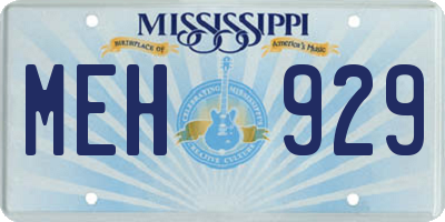 MS license plate MEH929